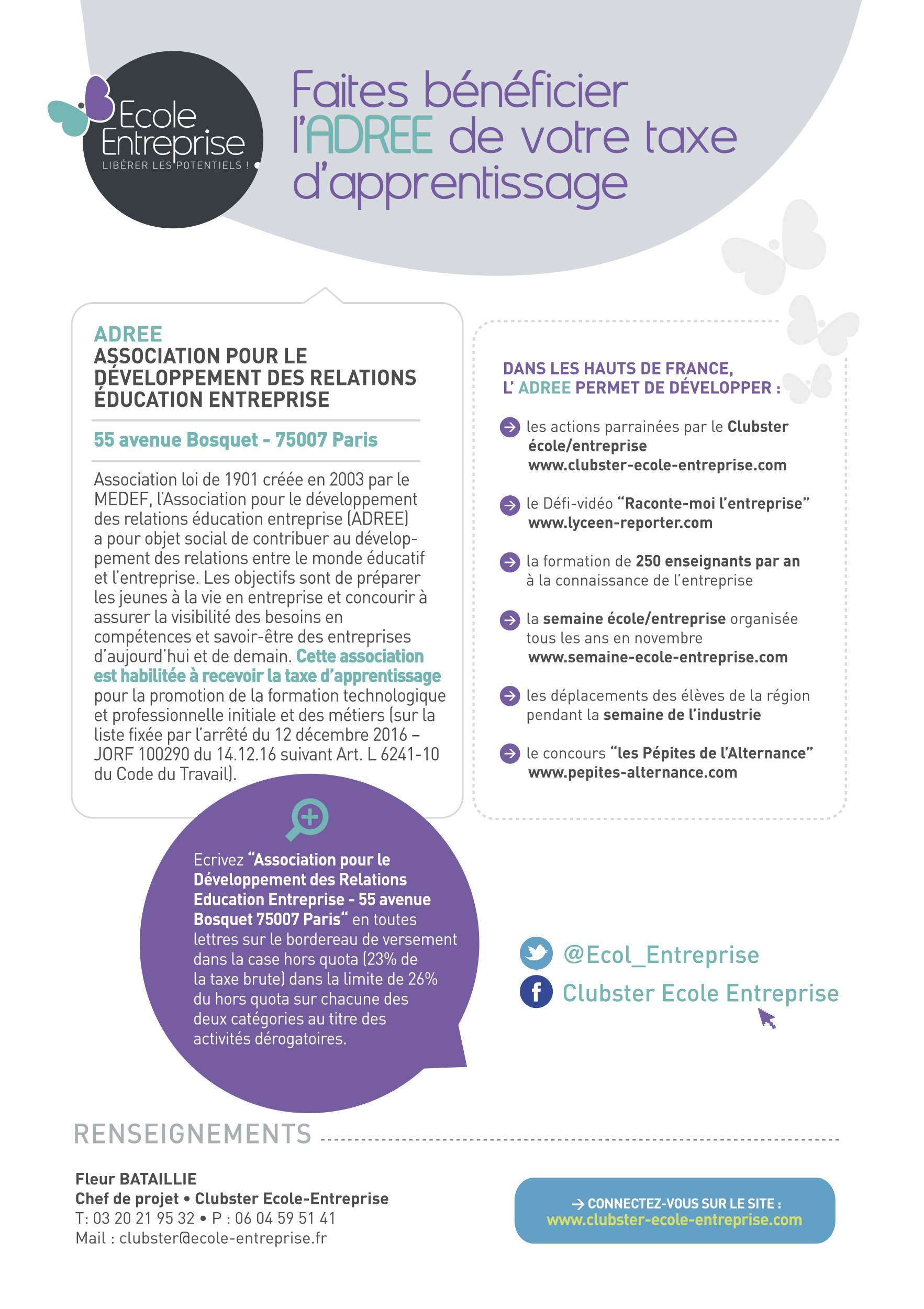 Vous êtes devant votre bordereau de versement de la Taxe d’Apprentissage ? L’ADREE se trouve dans les activités dérogatoires (AD) – pas de code UAI à renseigner !